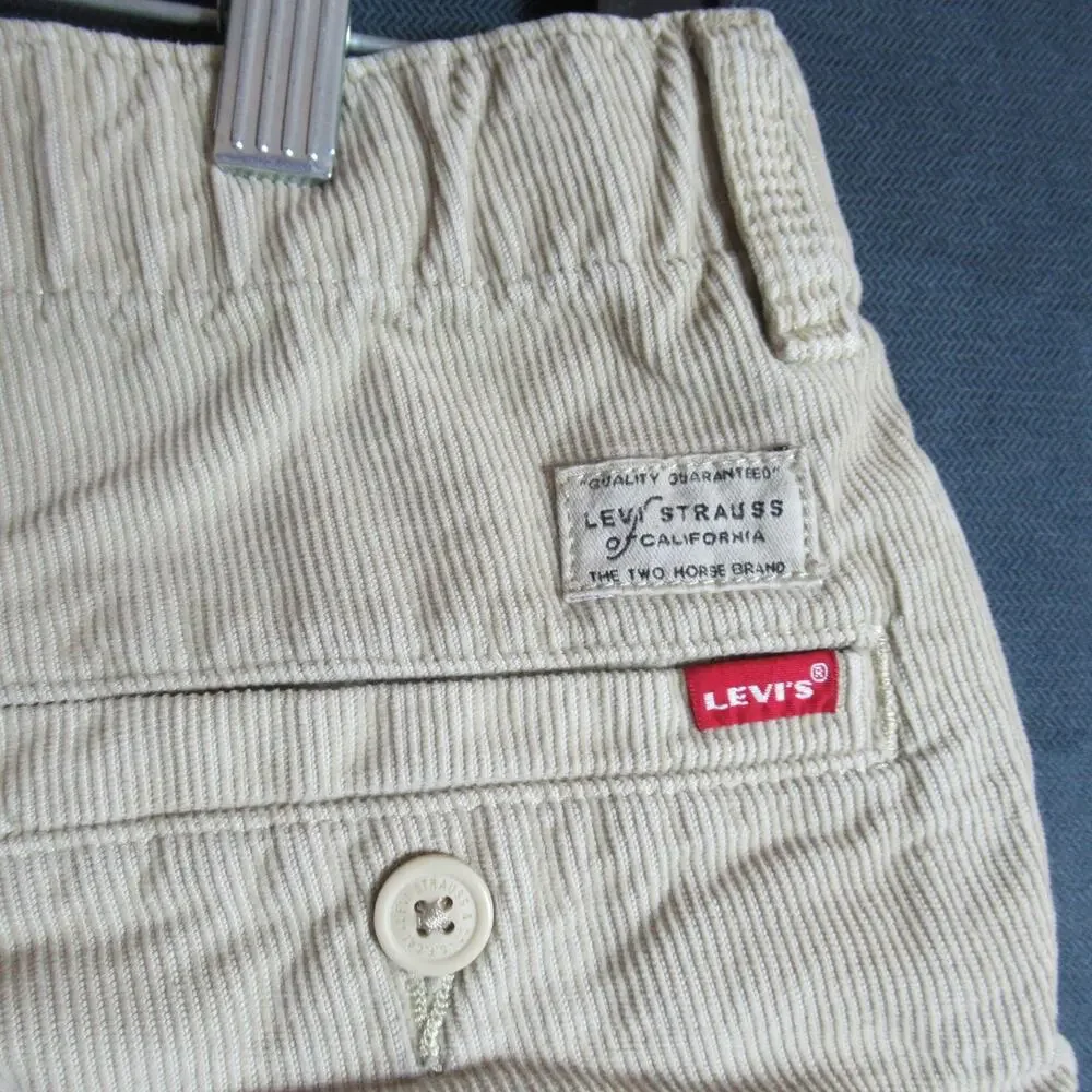 Levi’s XX Chino EZ Shorts Mens Small Beige Corduroy Elastic Waist Casual Hiking